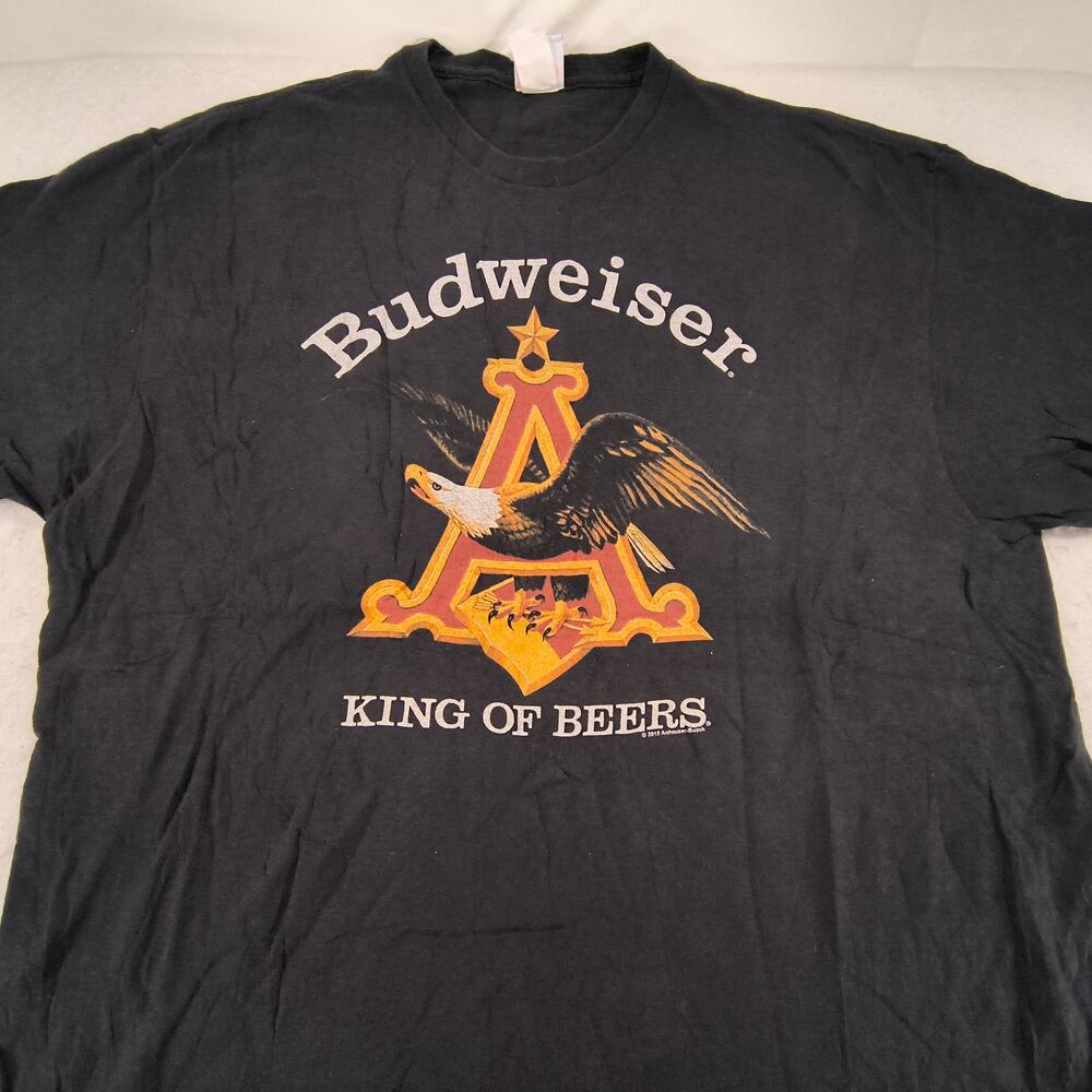 Budweiser Short Sleeve Crew Neck Graphic T Shirt Mens Size Large L Black